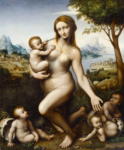 Leda con sus hijos de Giampietrino